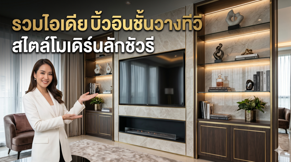 รวมไอเดีย บิ้วอินชั้นวางทีวี